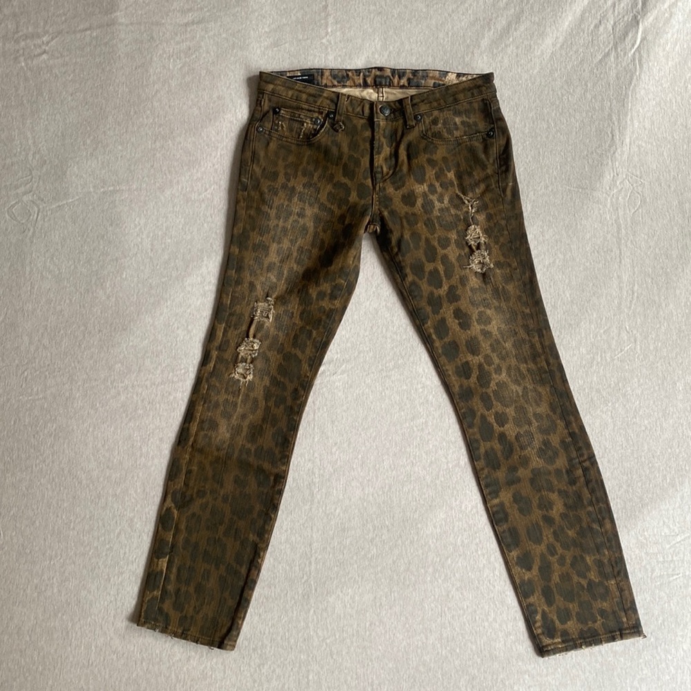 R13 skinny leopard jeans
